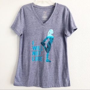 Danskin Graphic Purple Workout V-neck Top Small